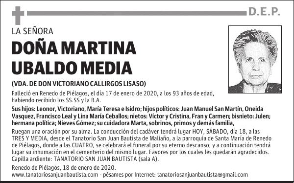 DOÑA MARTINA UBALDO MEDIA