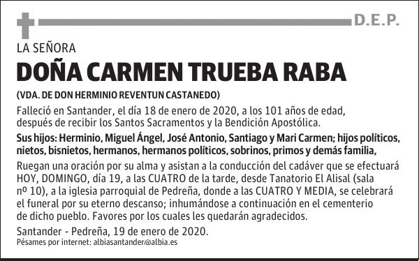 DOÑA CARMEN TRUEBA RABA