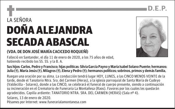 DOÑA CARMEN TRUEBA RABA