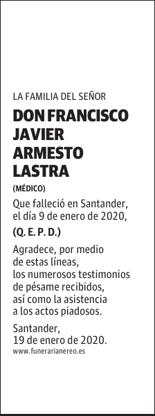 DON FRANCISCO JAVIER ARMESTO LASTRA