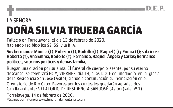 DOÑA SILVIA TRUEBA GARCÍA