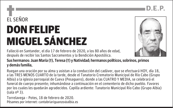 DON FELIPE MIGUEL SÁNCHEZ