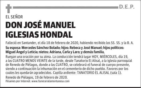 DON JOSÉ MANUEL IGLESIAS HONDAL