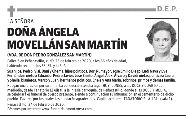 DOÑA ÁNGELA MOVELLÁN SAN MARTÍN