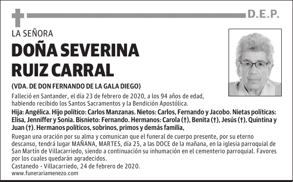 DOÑA SEVERINA RUIZ CARRAL