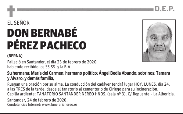 DON BERNABÉ PÉREZ PACHECO