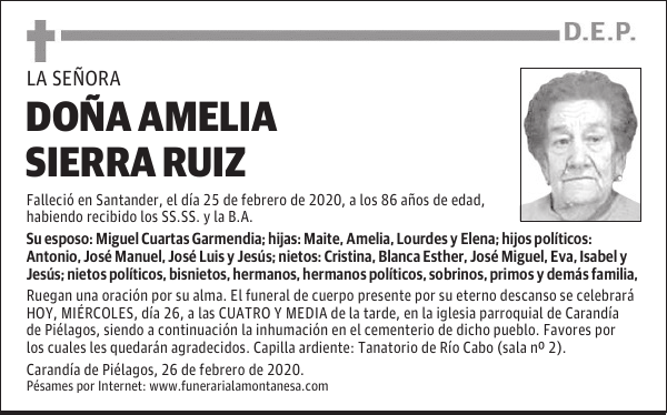 DOÑA AMELIA SIERRA RUIZ