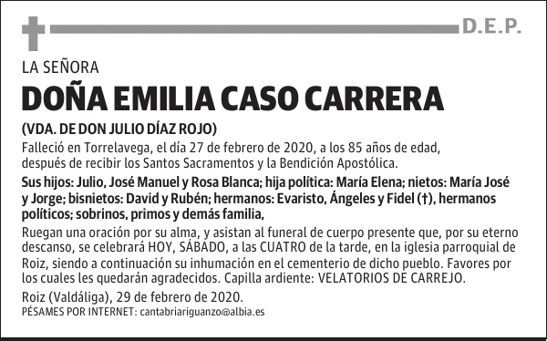 DOÑA EMILIA CASO CARRERA