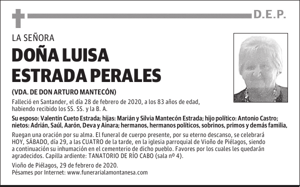 DOÑA LUISA ESTRADA PERALES