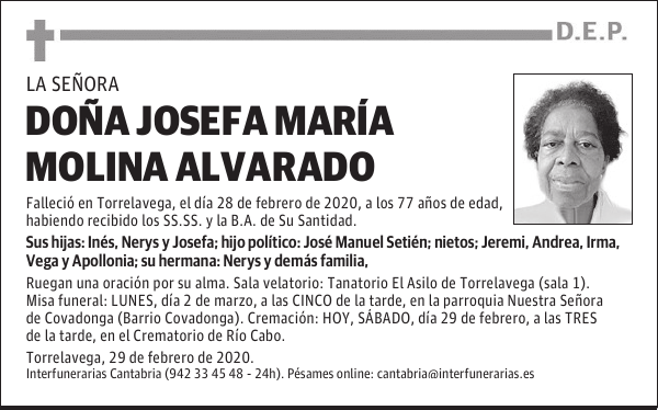 DOÑA JOSEFA MARÍA MOLINA ALVARADO