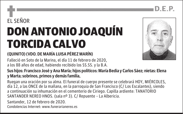 DON ANTONIO JOAQUÍN TORCIDA CALVO