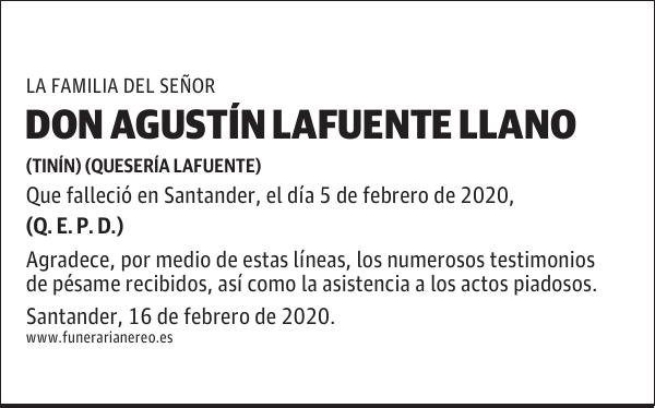DON AGUSTÍN LAFUENTE LLANO