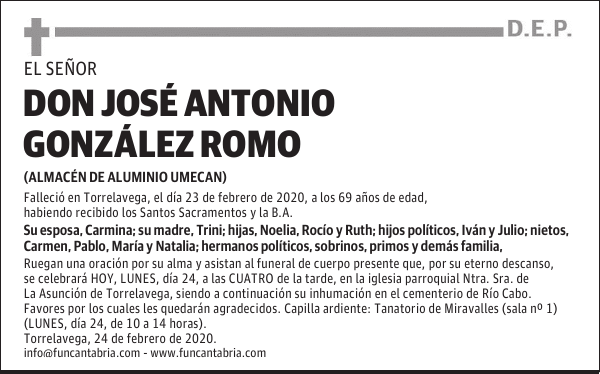 DON JOSÉ ANTONIO GONZÁLEZ ROMO