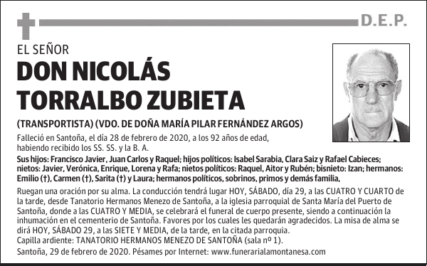 DON NICOLÁS TORRALBO ZUBIETA