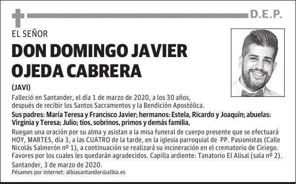 DON DOMINGO JAVIER OJEDA CABRERA
