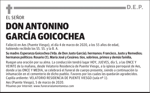 DON ANTONINO GARCÍA GOICOCHEA