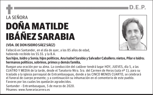 DOÑA MATILDE IBÁÑEZ SARABIA