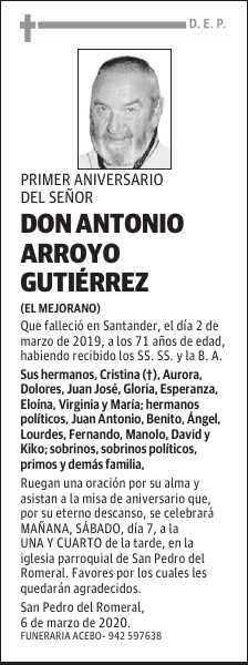 DON ANTONIO ARROYO GUTIÉRREZ