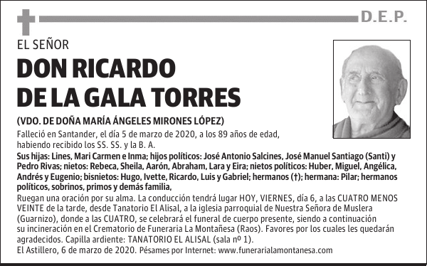 DON RICARDO DE LA GALA TORRES
