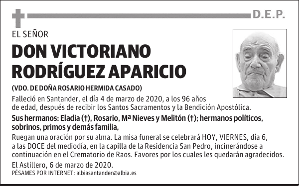 DON VICTORIANO RODRÍGUEZ APARICIO