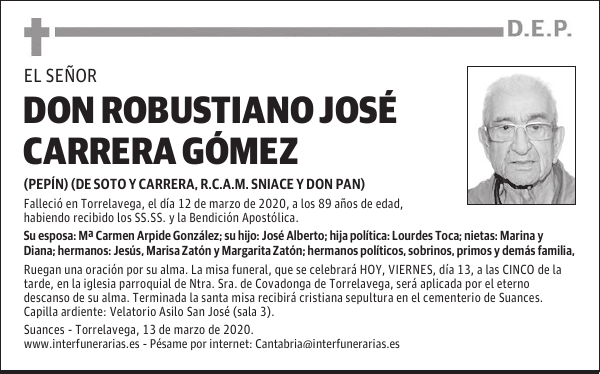 DON ROBUSTIANO JOSÉ CARRERA GÓMEZ