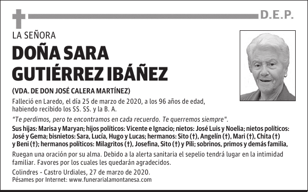 DOÑA SARA GUTIÉRREZ IBÁÑEZ