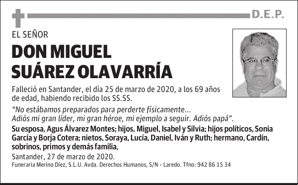 DON MIGUEL SUÁREZ OLAVARRÍA