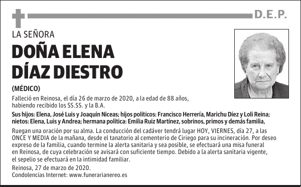 DOÑA ELENA DÍAZ DIESTRO