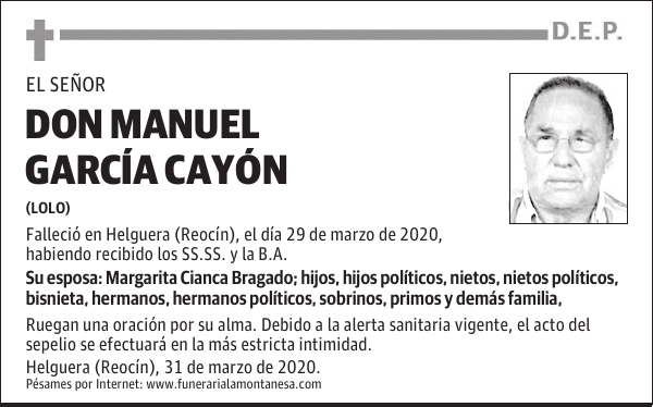 DON MANUEL GARCÍA CAYÓN