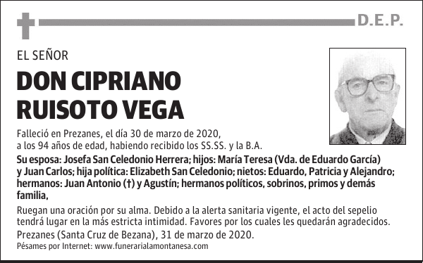 DON CIPRIANO RUISOTO VEGA