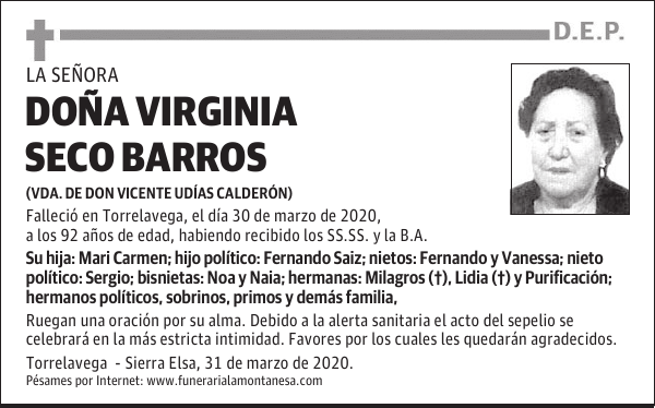 DOÑA VIRGINIA SECO BARROS