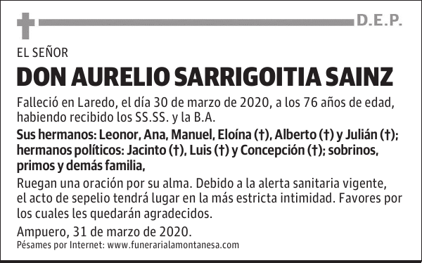 DON AURELIO SARRIGOITIA SAINZ