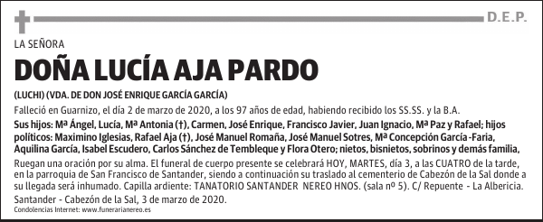 DOÑA LUCÍA AJA PARDO
