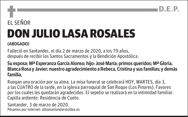 DON JULIO LASA ROSALES