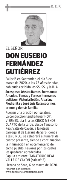 DON EUSEBIO FERNÁNDEZ GUTIÉRREZ