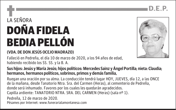 DOÑA FIDELA BEDIA PELLÓN