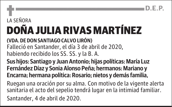 DOÑA JULIA RIVAS MARTÍNEZ