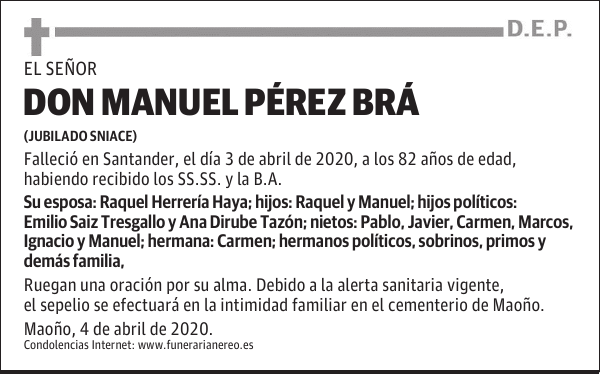 DON MANUEL PÉREZ BRÁ