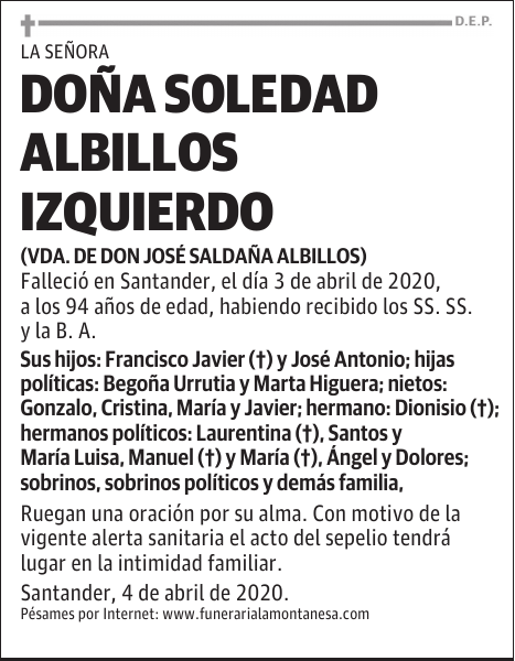 DOÑA SOLEDAD ALBILLOS IZQUIERDO