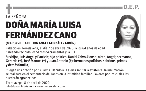 DOÑA MARÍA LUISA FERNÁNDEZ CANO