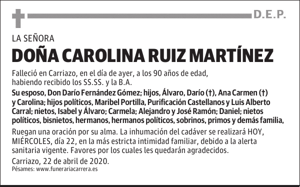 DOÑA CAROLINA RUIZ MARTÍNEZ