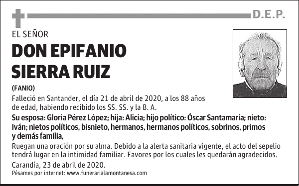 DON EPIFANIO SIERRA RUIZ