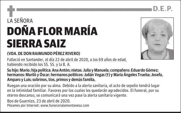 DOÑA FLOR MARÍA SIERRA SAIZ