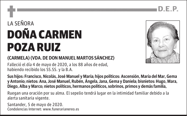 DOÑA CARMEN POZA RUIZ