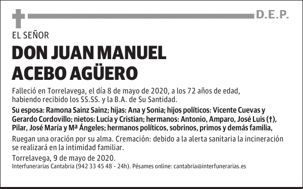 DON JUAN MANUEL ACEBO AGÜERO