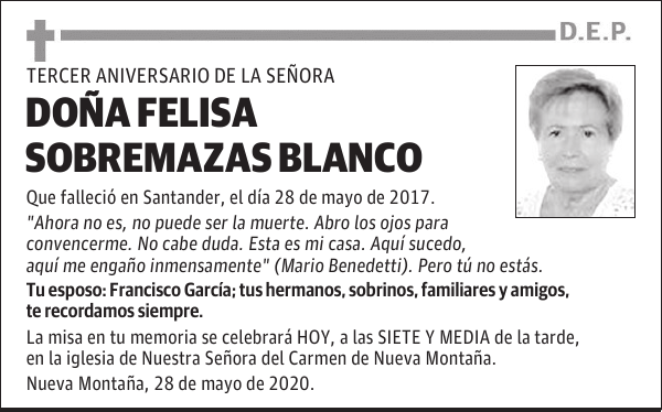 DOÑA FELISA SOBREMAZAS BLANCO