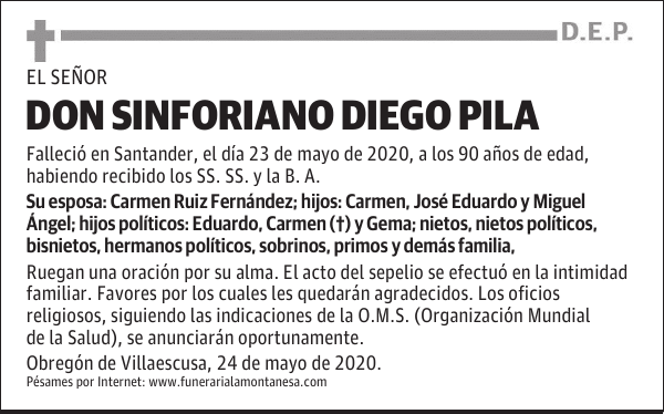 DON SINFORIANO DIEGO PILA