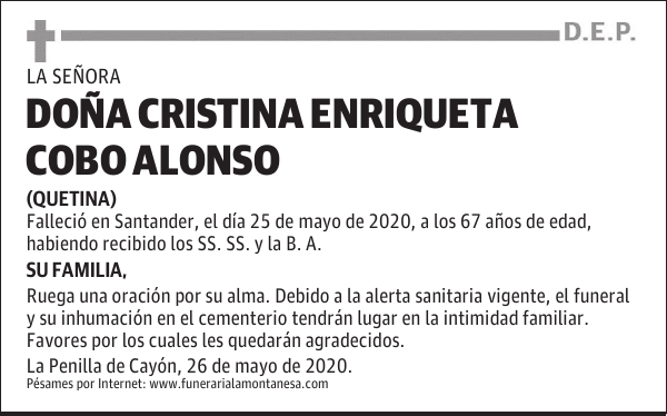 DOÑA CRISTINA ENRIQUETA COBO ALONSO