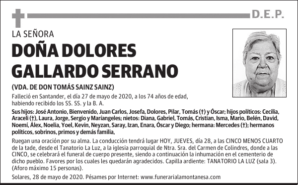 DOÑA DOLORES GALLARDO SERRANO