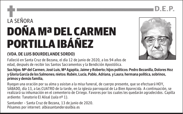DOÑA MARÍA DEL CARMEN PORTILLA IBÁÑEZ